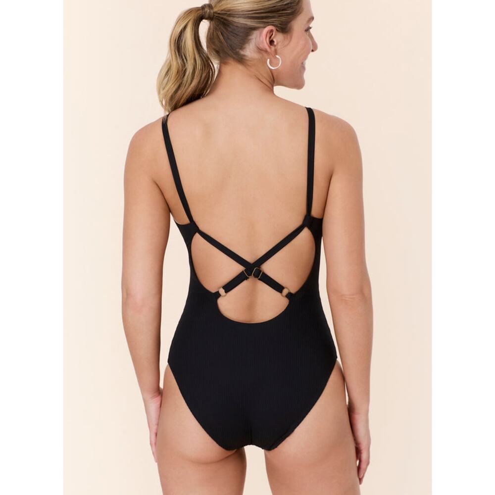 Andie Swim The Crane One Piece in Black L NWT
